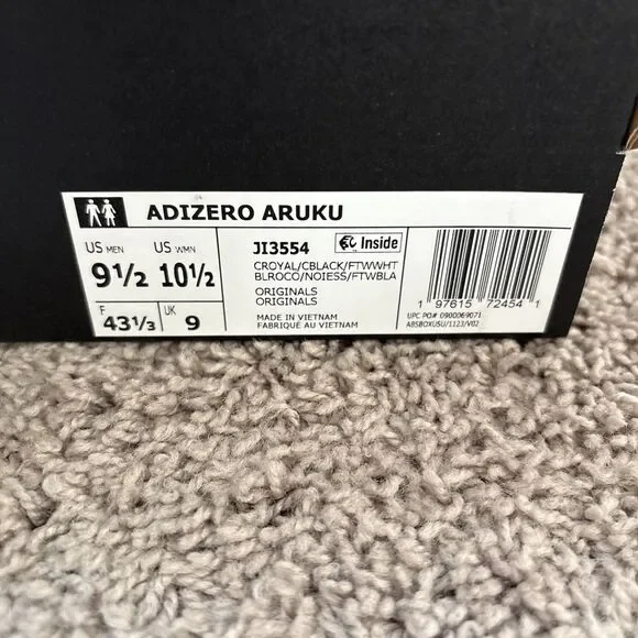 Adidas Originals Mens Adizero Aruku Collegiate Royal Core Black JI3554 Size 9.5